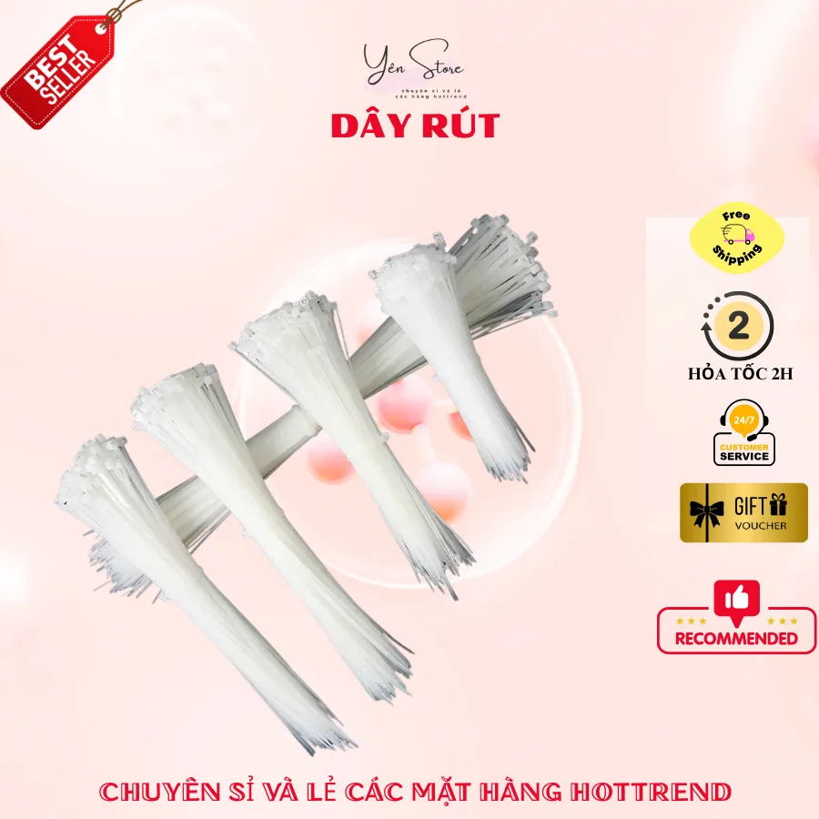 Dây Rút Nhựa Trắng Mini 15cm/20cm (70 Sợi), Phụ Kiện Chuyên Dụng Bó Hoa, Trang Trí, Handmade